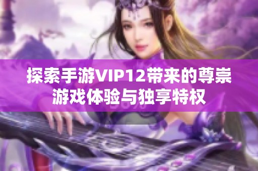 探索手游VIP12带来的尊崇游戏体验与独享特权