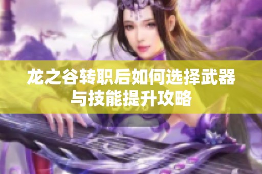 龙之谷转职后如何选择武器与技能提升攻略