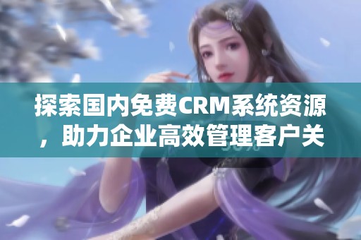 探索国内免费CRM系统资源，助力企业高效管理客户关系