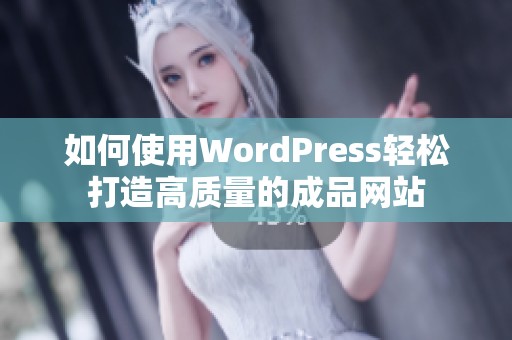 如何使用WordPress轻松打造高质量的成品网站