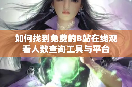 如何找到免费的B站在线观看人数查询工具与平台