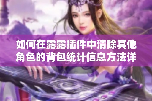 如何在露露插件中清除其他角色的背包统计信息方法详解