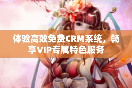 体验高效免费CRM系统，畅享VIP专属特色服务