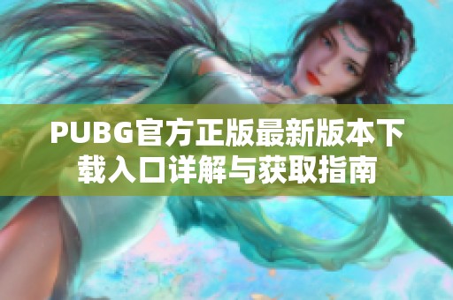 PUBG官方正版最新版本下载入口详解与获取指南