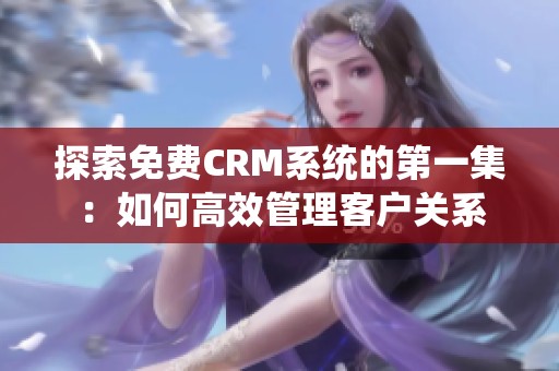 探索免费CRM系统的第一集：如何高效管理客户关系