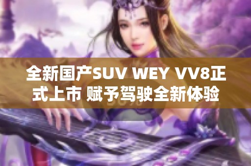 全新国产SUV WEY VV8正式上市 赋予驾驶全新体验