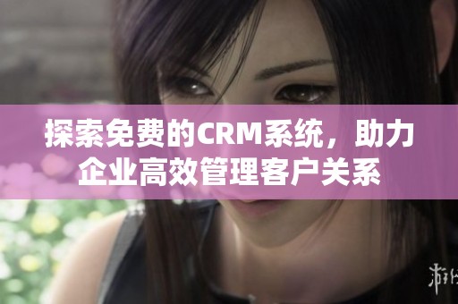 探索免费的CRM系统，助力企业高效管理客户关系