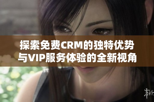 探索免费CRM的独特优势与VIP服务体验的全新视角