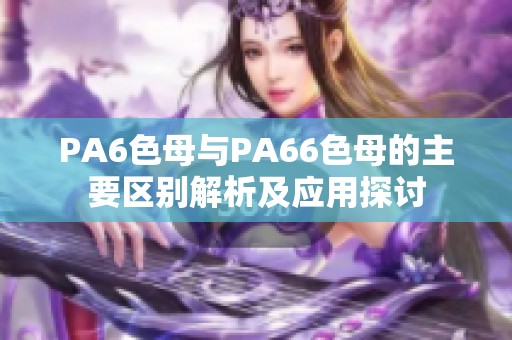 PA6色母与PA66色母的主要区别解析及应用探讨