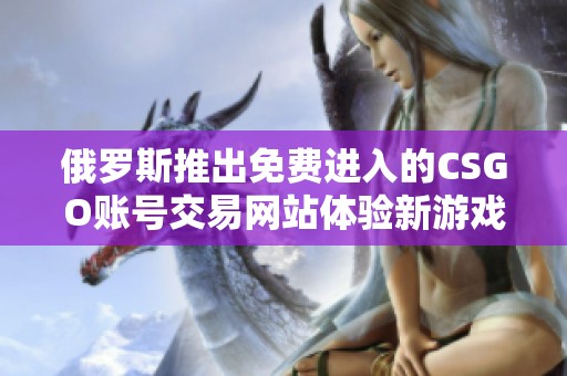 俄罗斯推出免费进入的CSGO账号交易网站体验新游戏乐趣