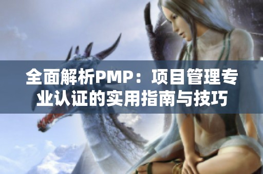 全面解析PMP：项目管理专业认证的实用指南与技巧