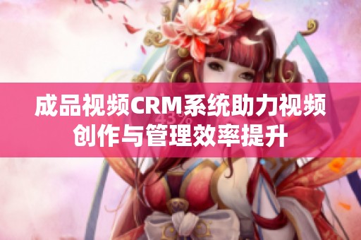 成品视频CRM系统助力视频创作与管理效率提升