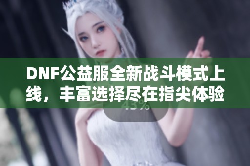 DNF公益服全新战斗模式上线，丰富选择尽在指尖体验