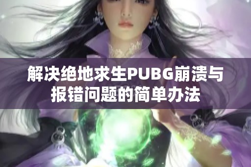 解决绝地求生PUBG崩溃与报错问题的简单办法