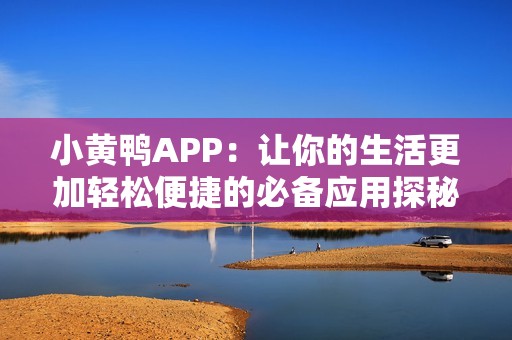 小黄鸭APP：让你的生活更加轻松便捷的必备应用探秘