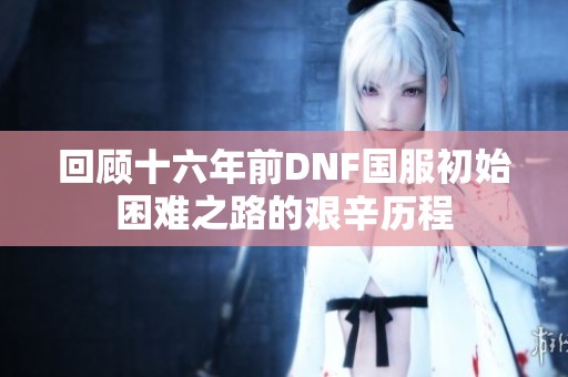 回顾十六年前DNF国服初始困难之路的艰辛历程